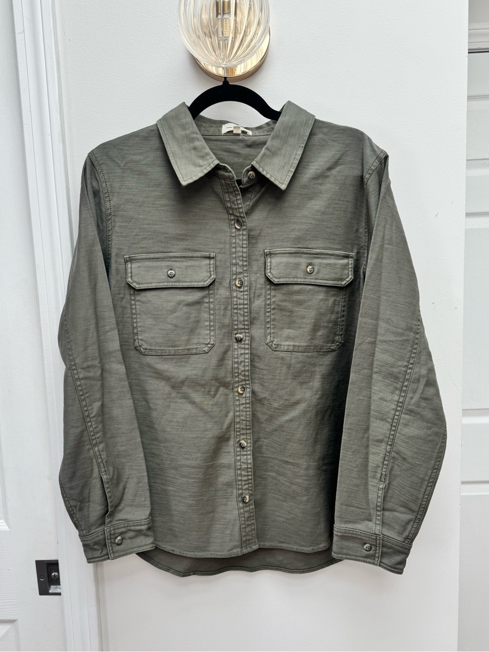 Thread & Supply Olive Green Lightweight Utility Shirt Jacket